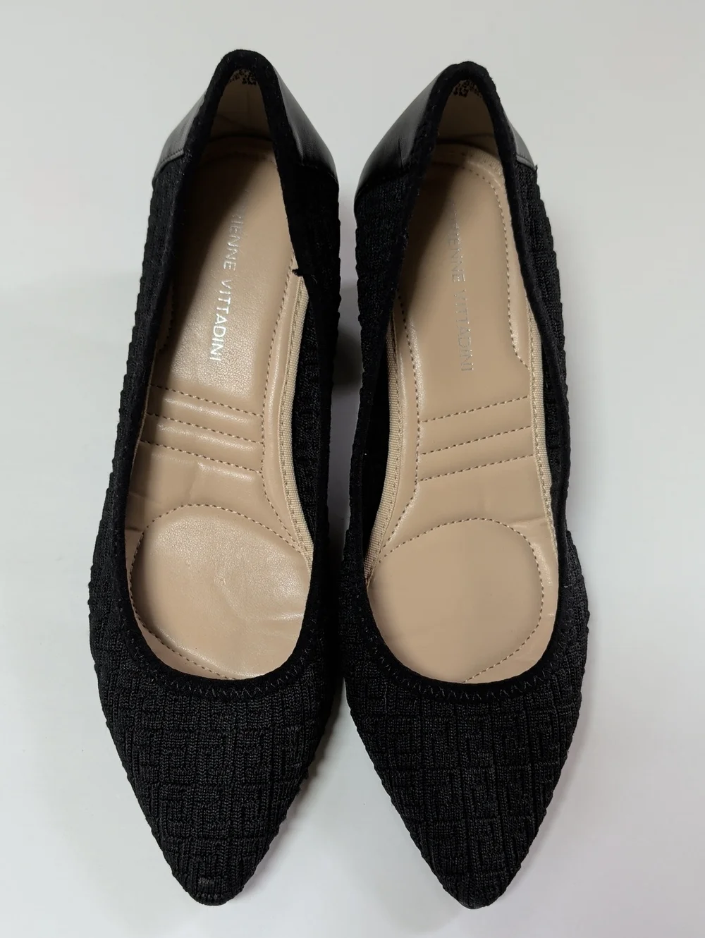 Adrienne Vittadini, Faro, Black Knit Block Heels. Size 9
